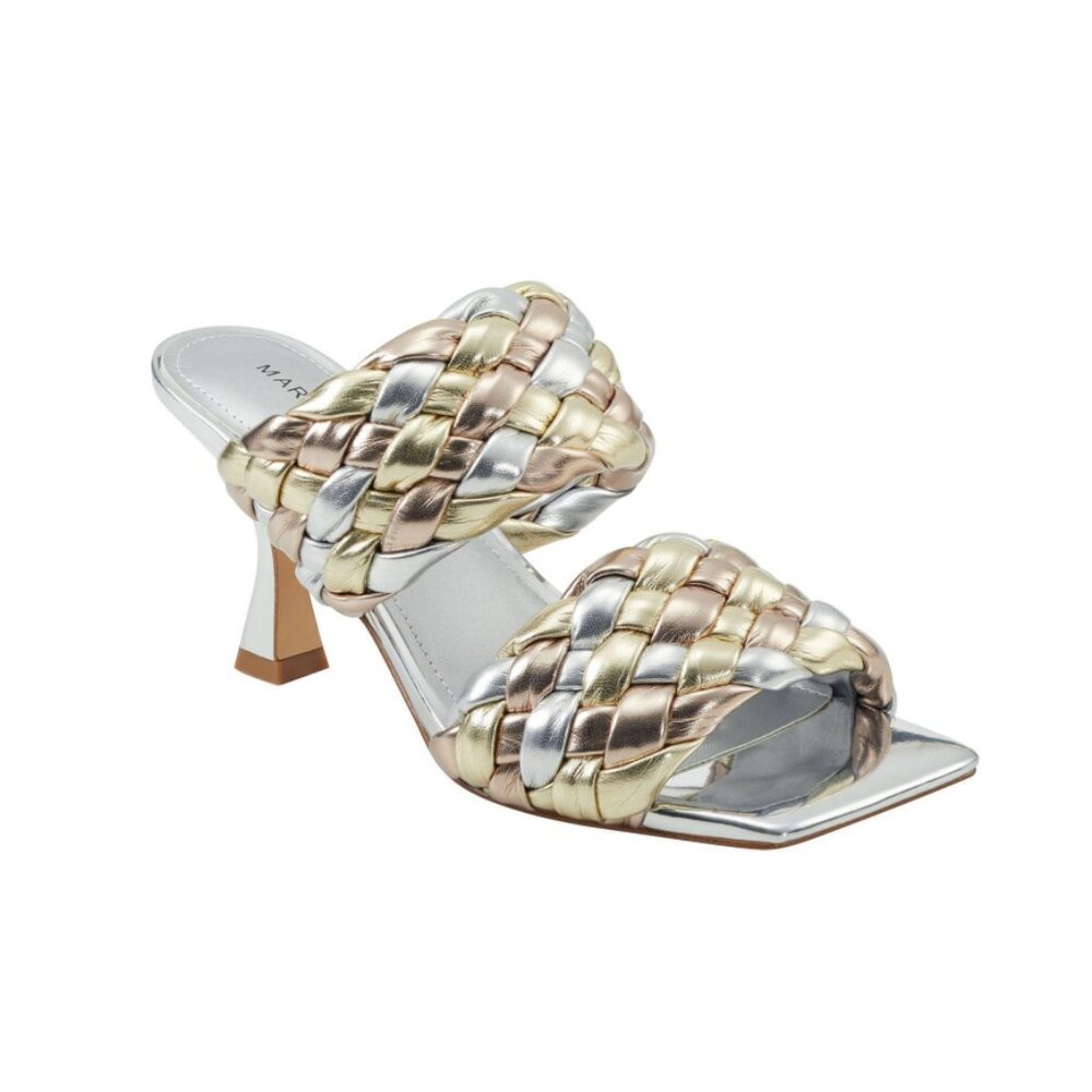 Marc Fisher Metallic Braided Double-Band slip on — Gold, Silver, Rose Gold